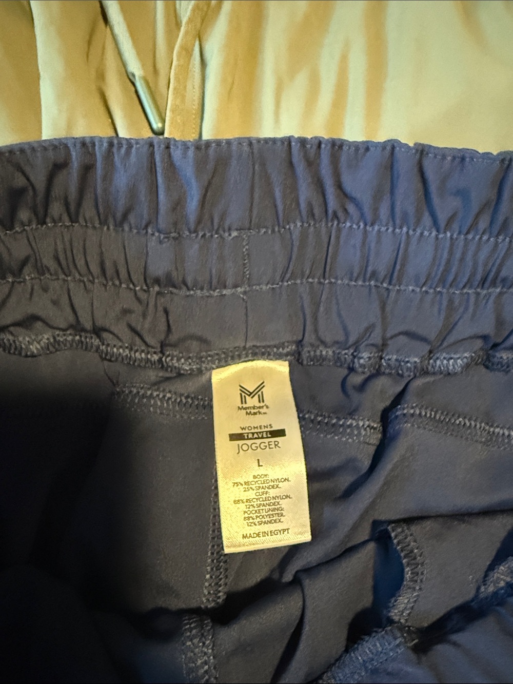 Women’s Members Mark Travel Jogger, Size Large. Navy And Olive Green View 2